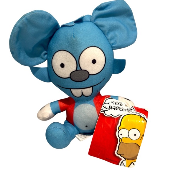 Simpsons Itchy & Scratchy Itchy Mouse Plush 11” 2015 Toy Factory Tag‎ Blue Red - Picture 1 of 6